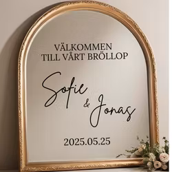 Text till bröllopsskylt - eget typsnitt