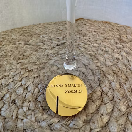 Glasmarkör med namn