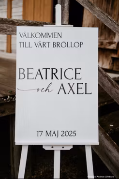 Välkomstskylt - Vit akryl