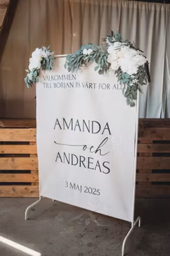 Välkomstskylt - Tyg