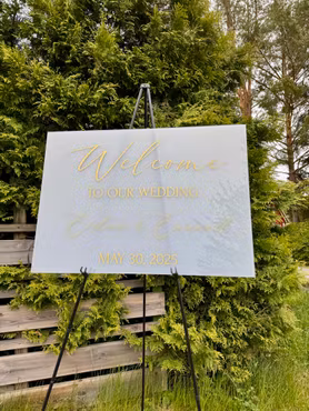 Välkomstskylt - Frostad akryl