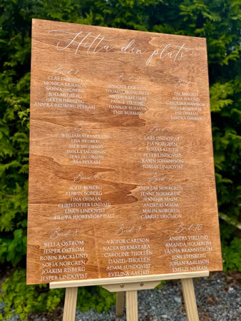 Bordsplaceringsskylt - Trä