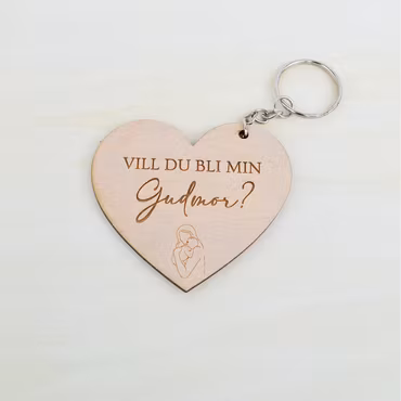 Vill du bli min gudmor? Nyckelring