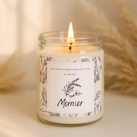 Etikett till doftljus - Du ska bli Farmor