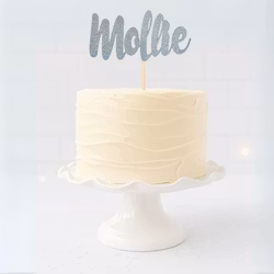 Caketopper i glitter - kalas/dop