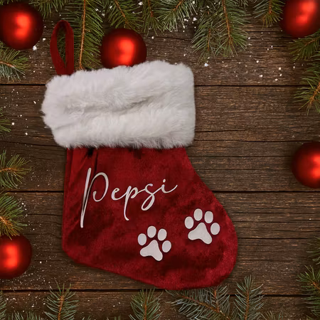 Julstrumpa mini 20 cm, Hund/katt