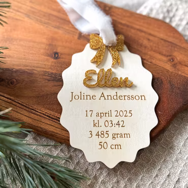 Julgranshänge - Födelsetavla