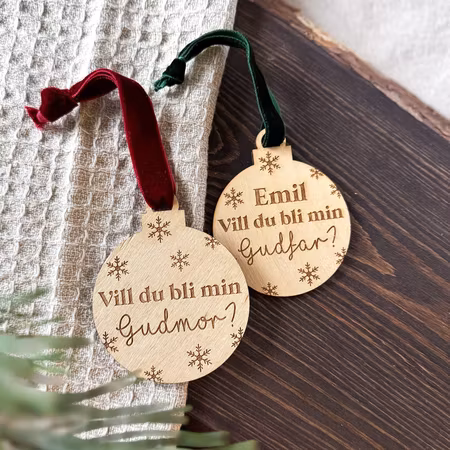 Vill du bli min gudmor/gudfar? - Julgranshänge