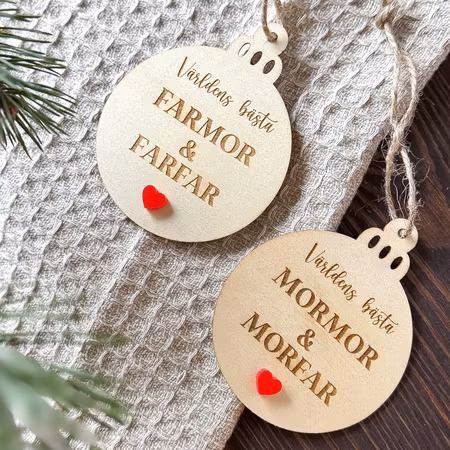 Världens bästa Farmor & Farfar / Mormor & Morfar - Julgranshänge