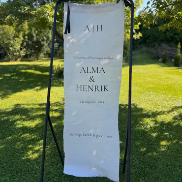 Välkomstskylt - Tyg