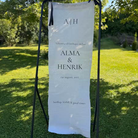 Välkomstskylt - Tyg