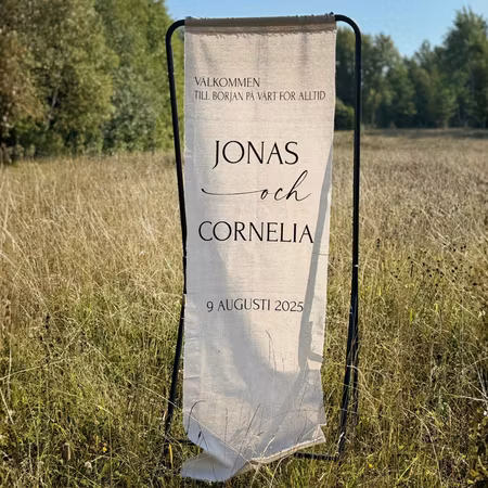 Välkomstskylt - Tyg