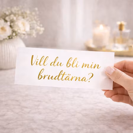 Dekal till presentbox- Vill du bli min brudtärna?