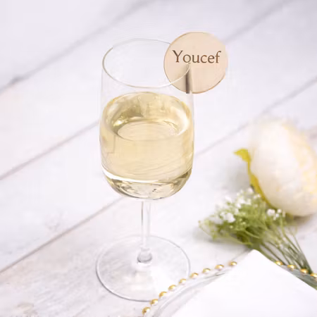 Glasmarkör med namn