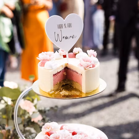 Caketopper hjärta - bröllop