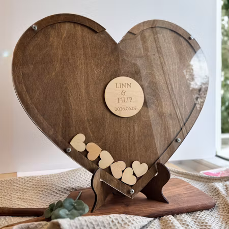 Hjärtformad gästbok – Signera & släpp