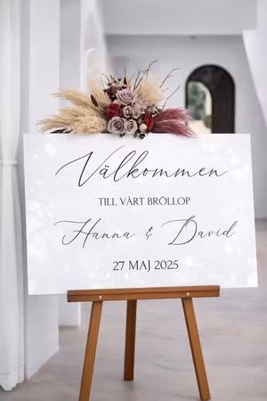 Välkomstskylt - Vit akryl