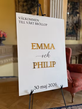 Välkomstskylt - 3D, vit