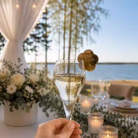 Glasmarkör med namn
