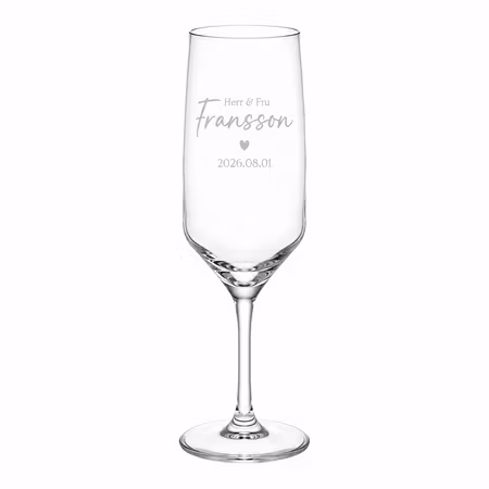 Graverat champagneglas
