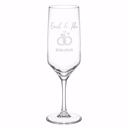Graverat champagneglas
