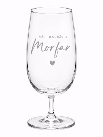 Graverat ölglas - Världens bästa Morfar