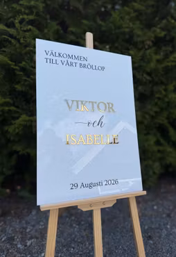 Välkomstskylt - 3D, vit