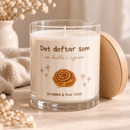 Etikett till doftljus - Bulle i ugnen