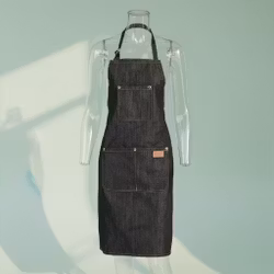 Kestävä kampaajan denim-essu