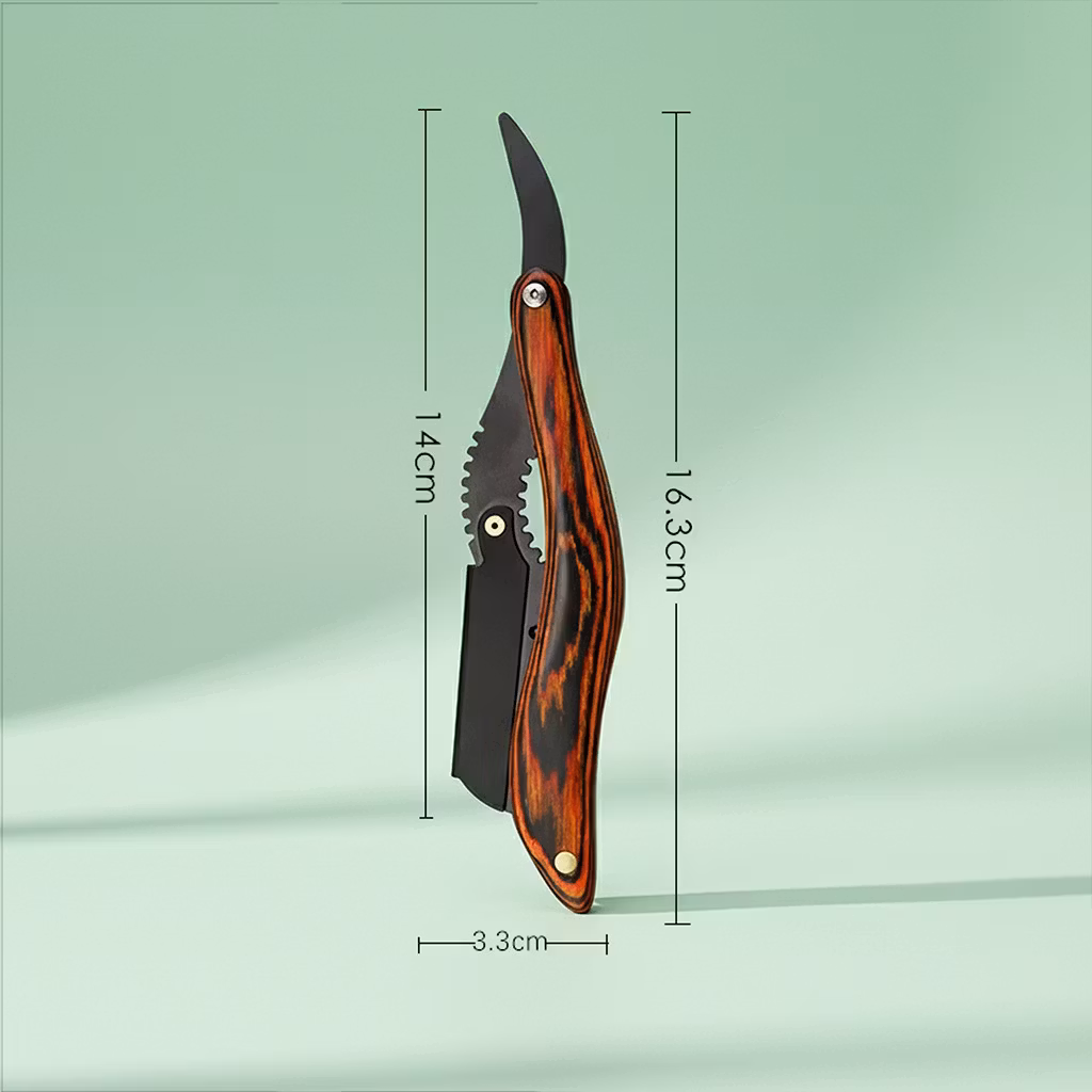 Partaveitsi puu- ja teräskahvalla