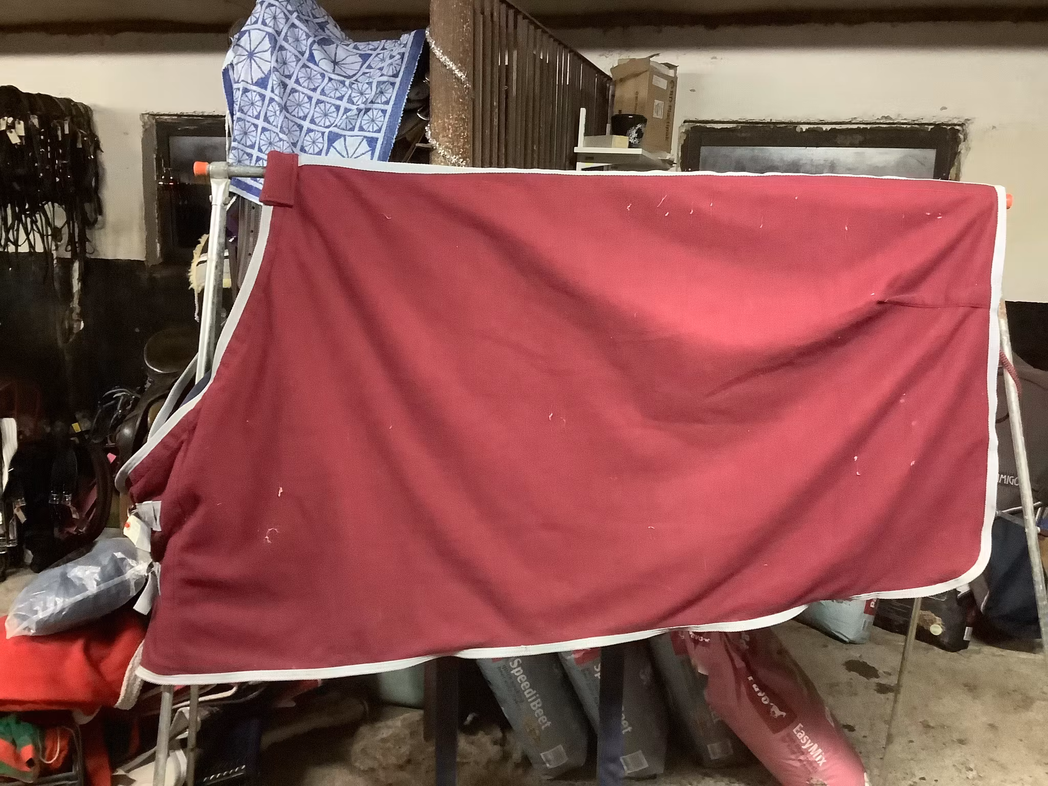 Fleecetäcke,vinrött,135 cm