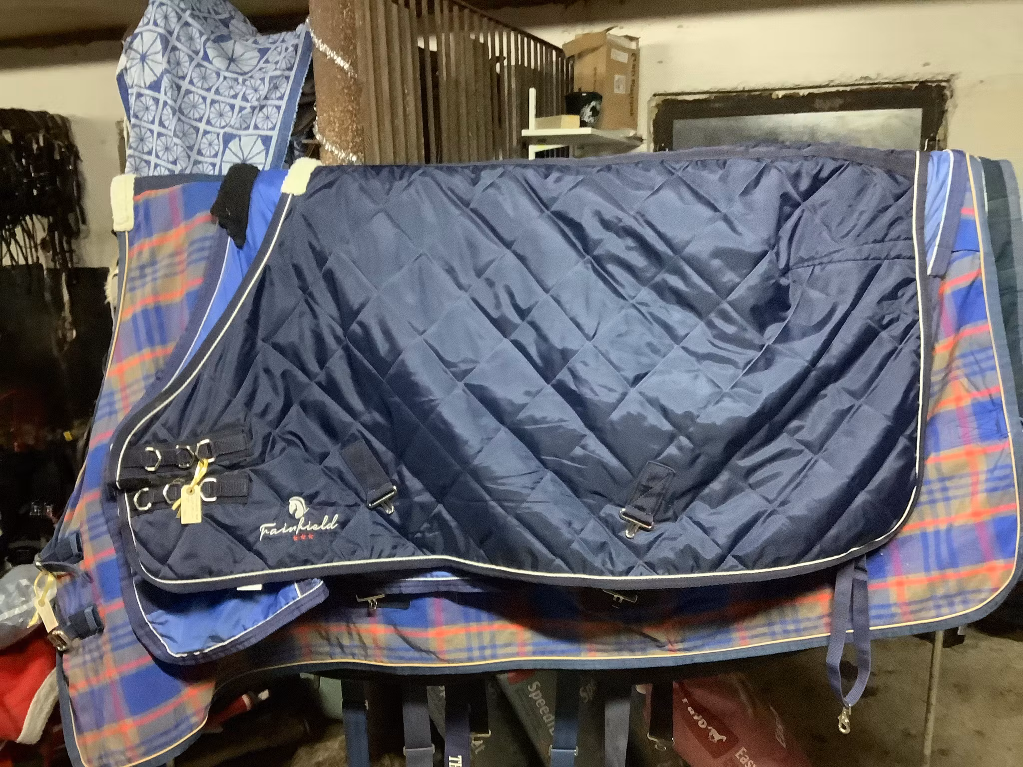 Fairfield stalltäcke,blå,105 cm,nytt