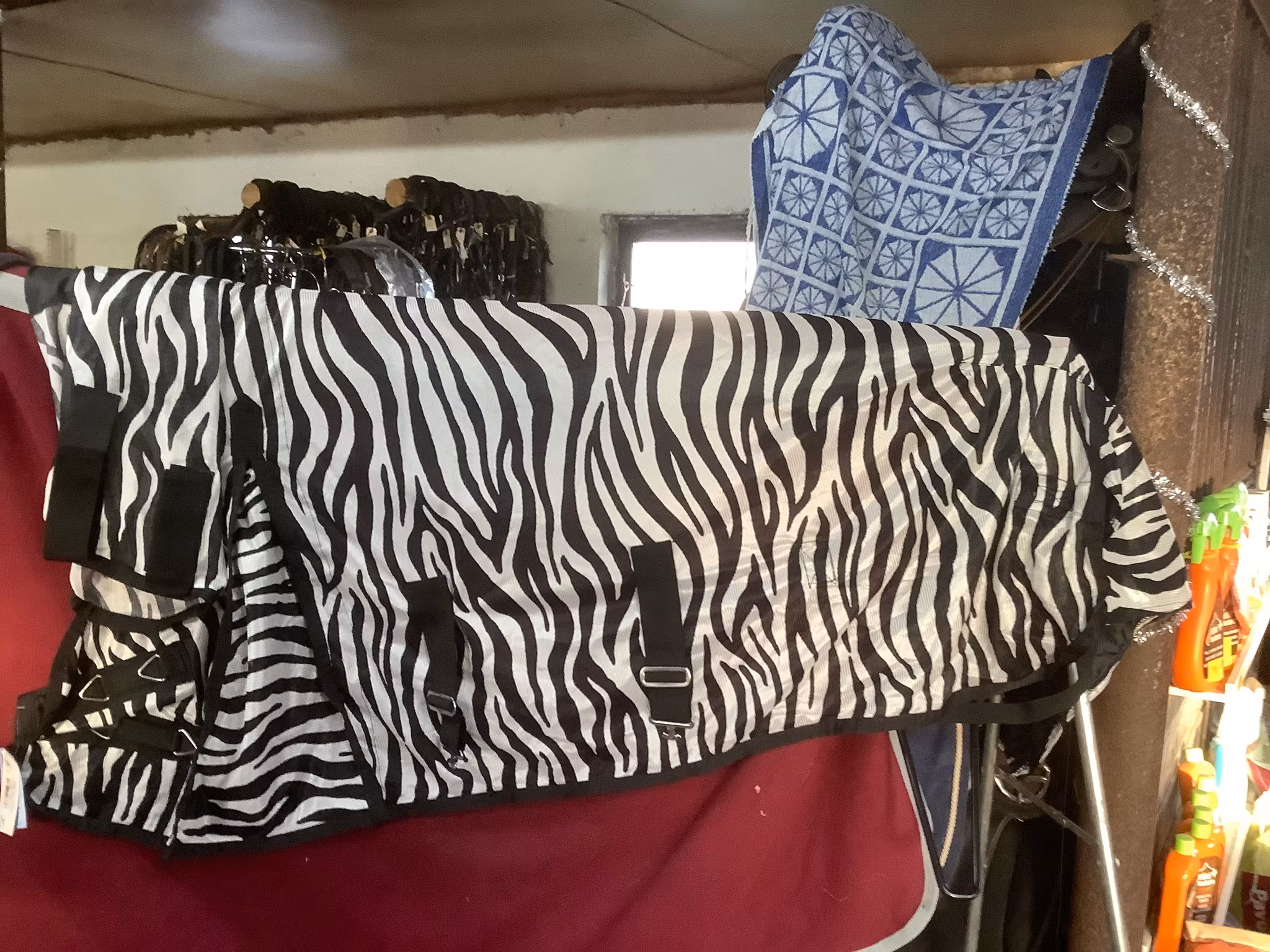 Flugtäcke med hals,nytt,zebrarandigt,95 cm,