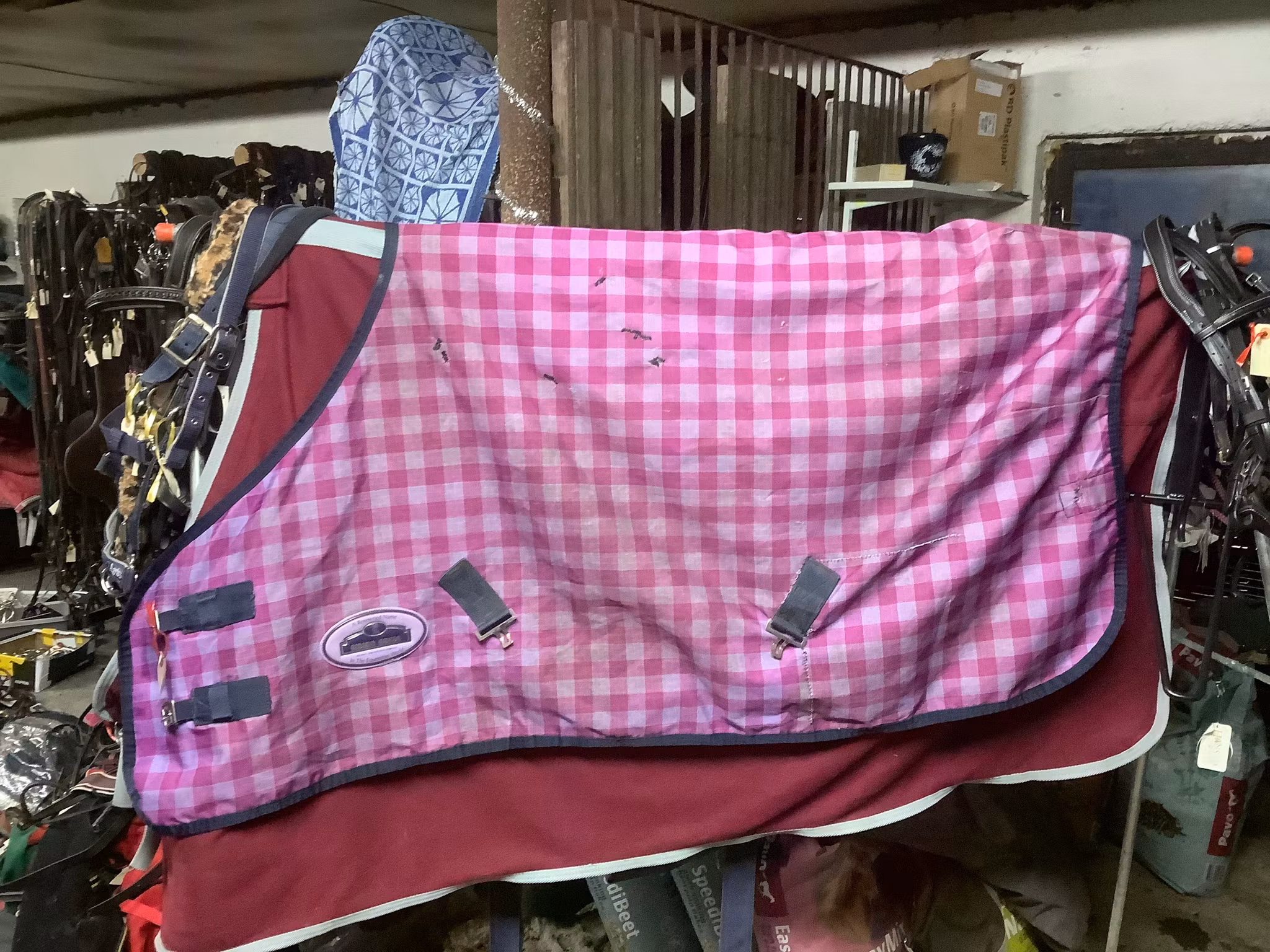 Riding house regntäcke,ca 50 gram,rutigt 105 cm