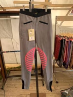 Hkmsports,ridtights,gråa med rosa silikon,stl 32,nya