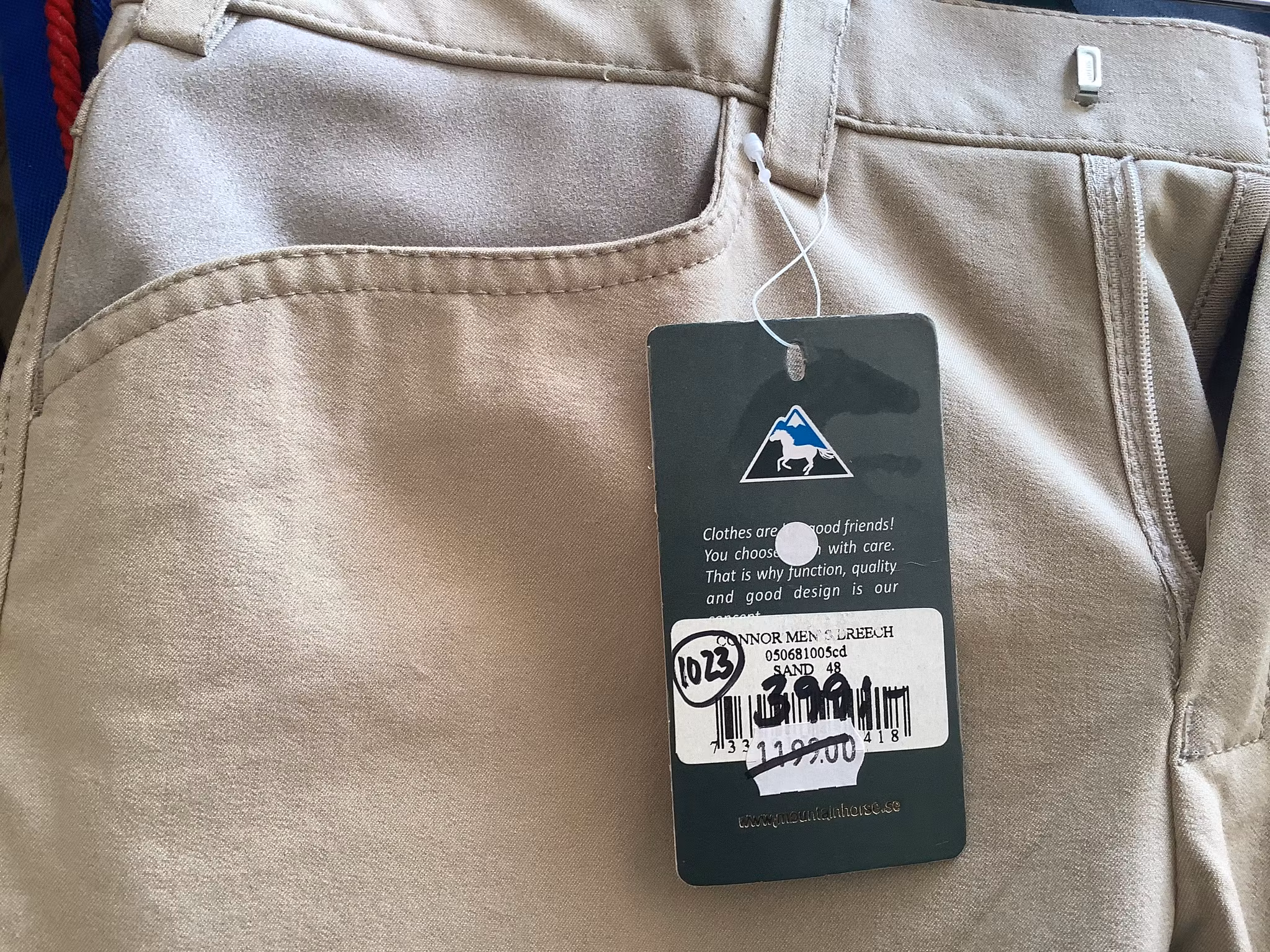 Mountain horse helskodda ridbyxor,beige,stl 48,nya