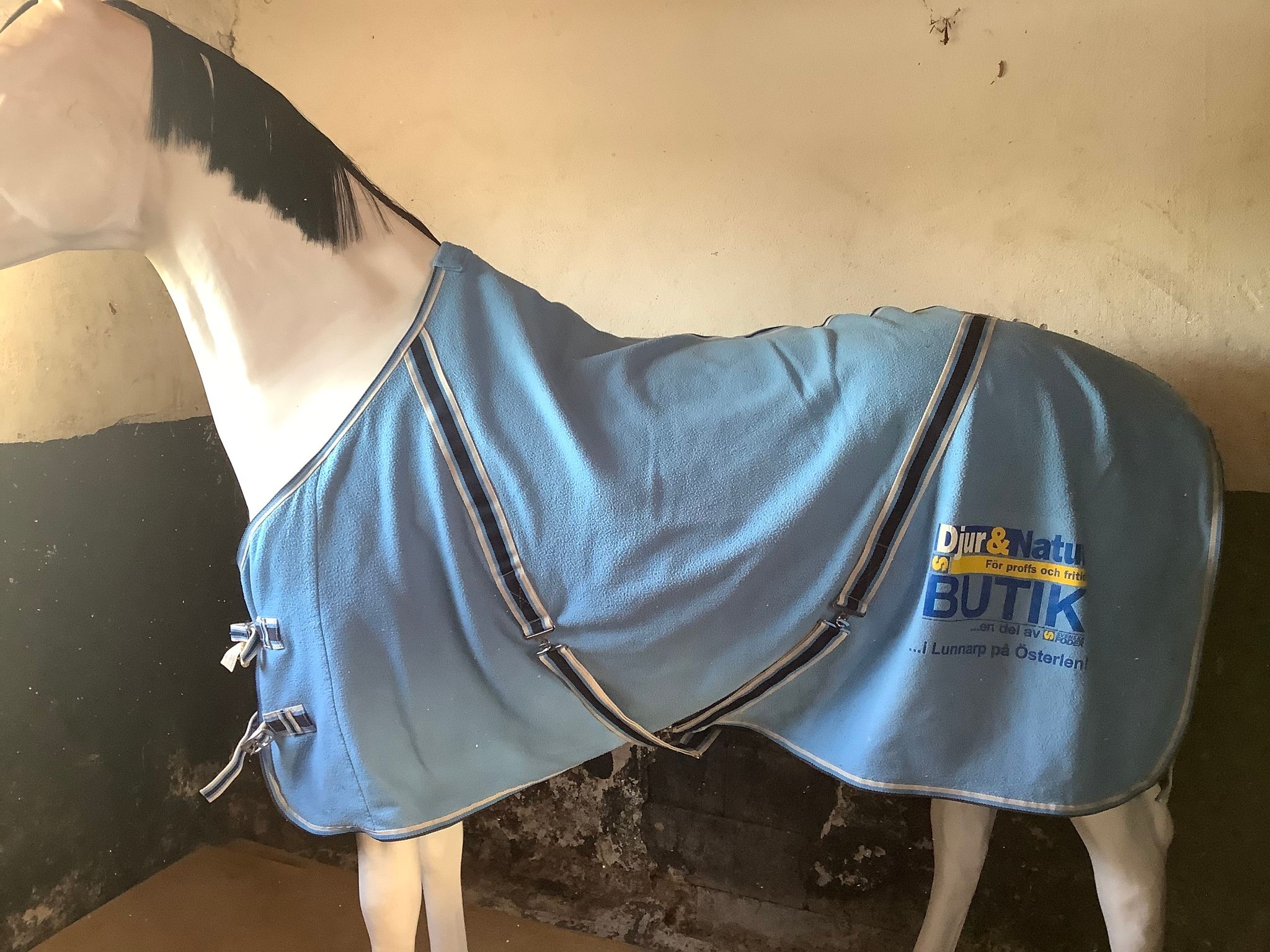Fleecetäcke,blå,reklam,135 cm