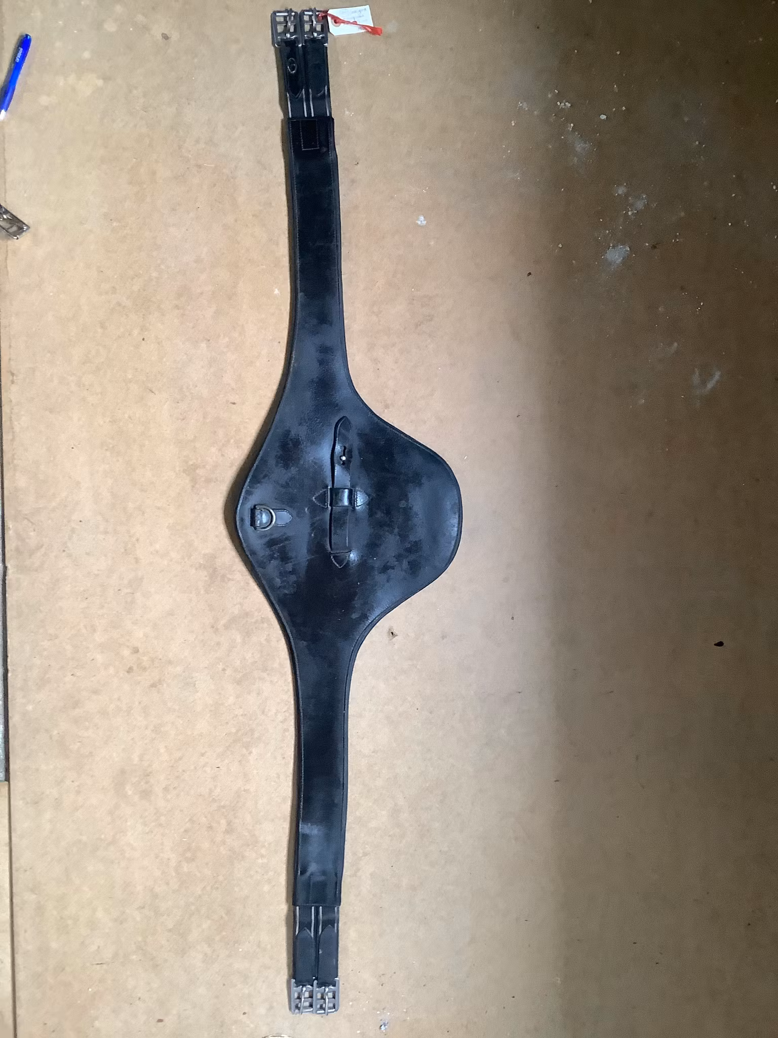 Sadelgjord med magplatta,svart, 145 cm