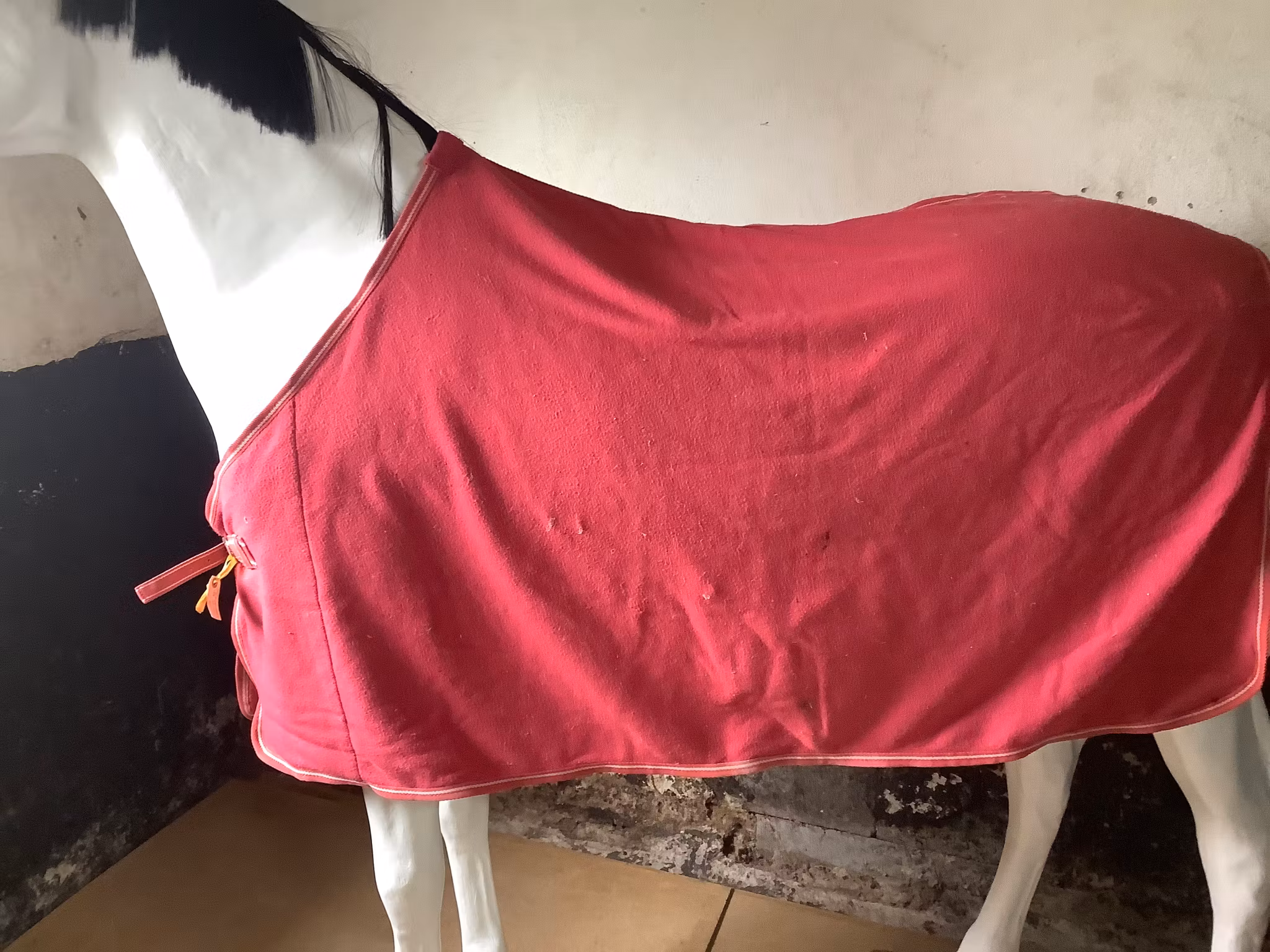 Fleecetäcke rött,rostigt knäppe 110 cm