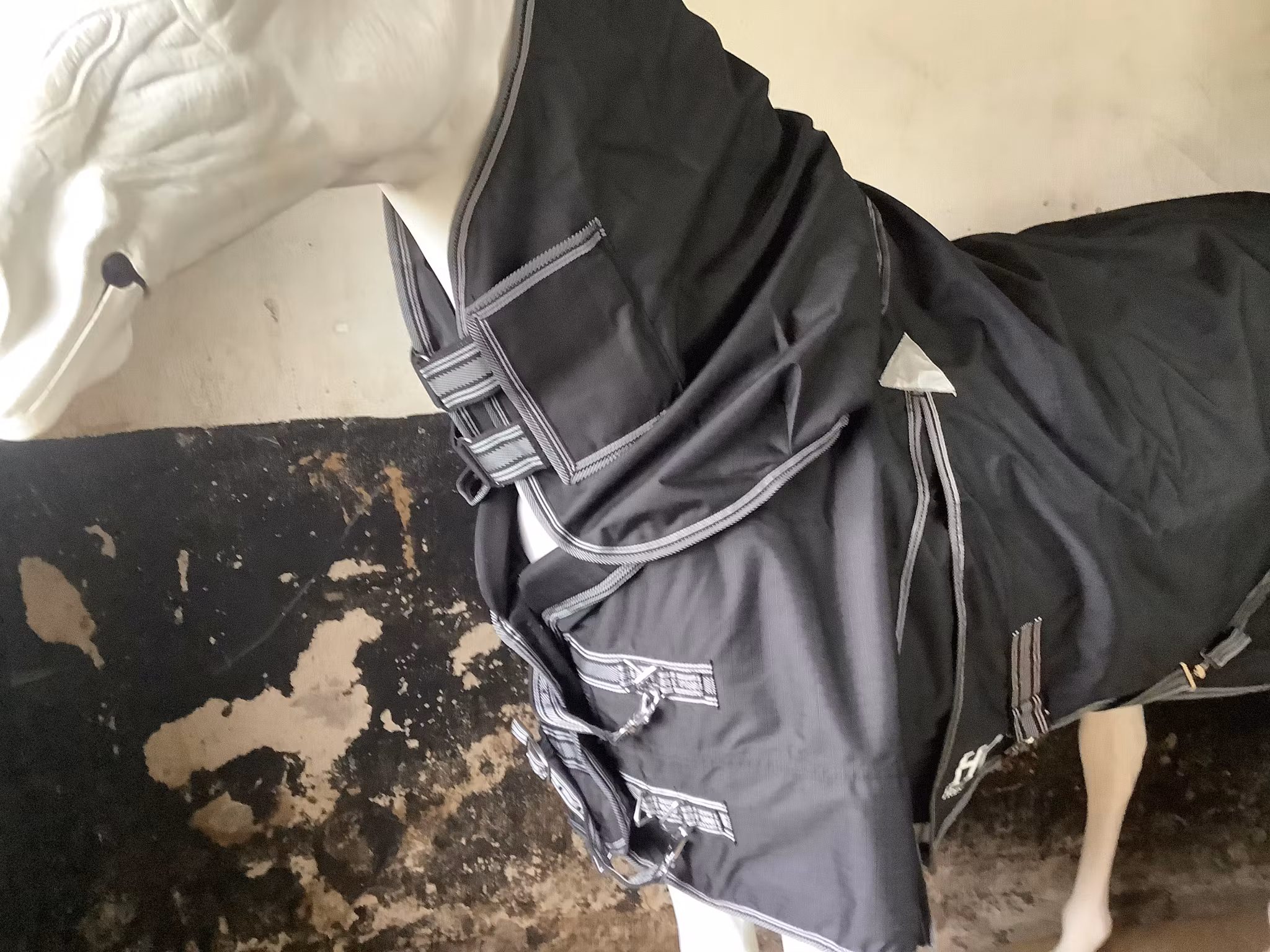 HG regntäcke med hals,svart, 115 cm,nytt