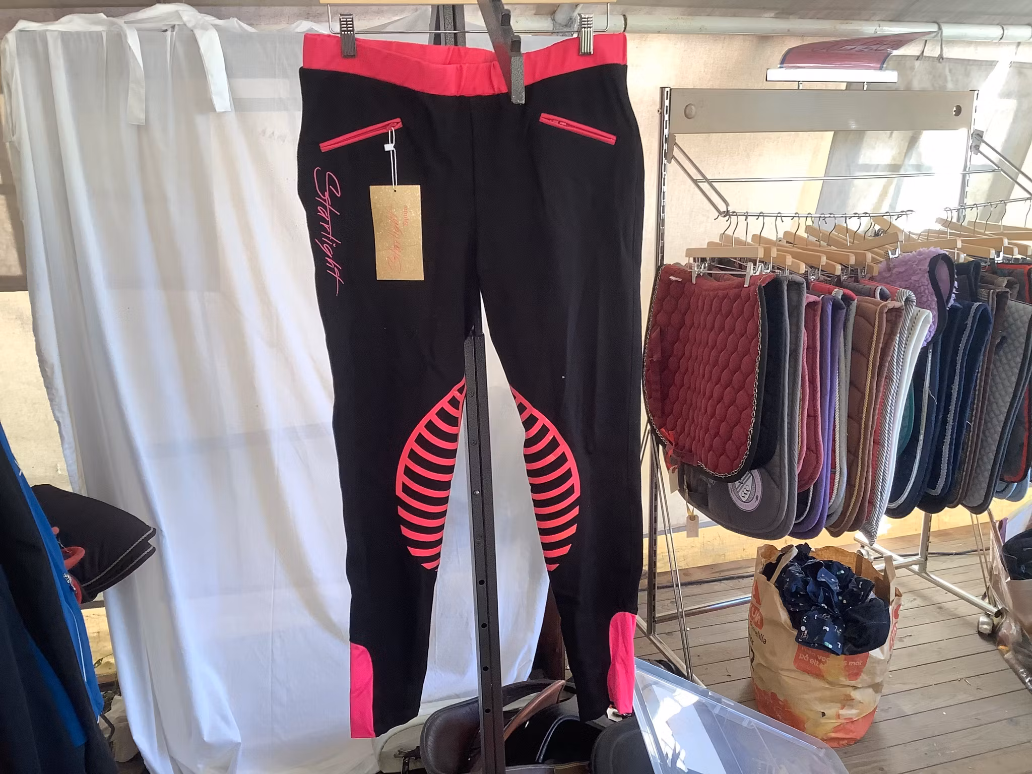 Starlight svart/rosa tights, stl 46,nya