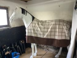 Fleecetäcke,brun/vitt,135 cm