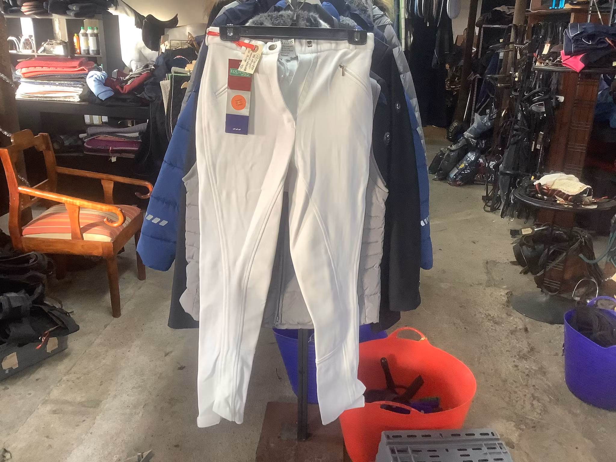 Equipage vita ridbyxor,bomull,helskodda,stl 38,nya