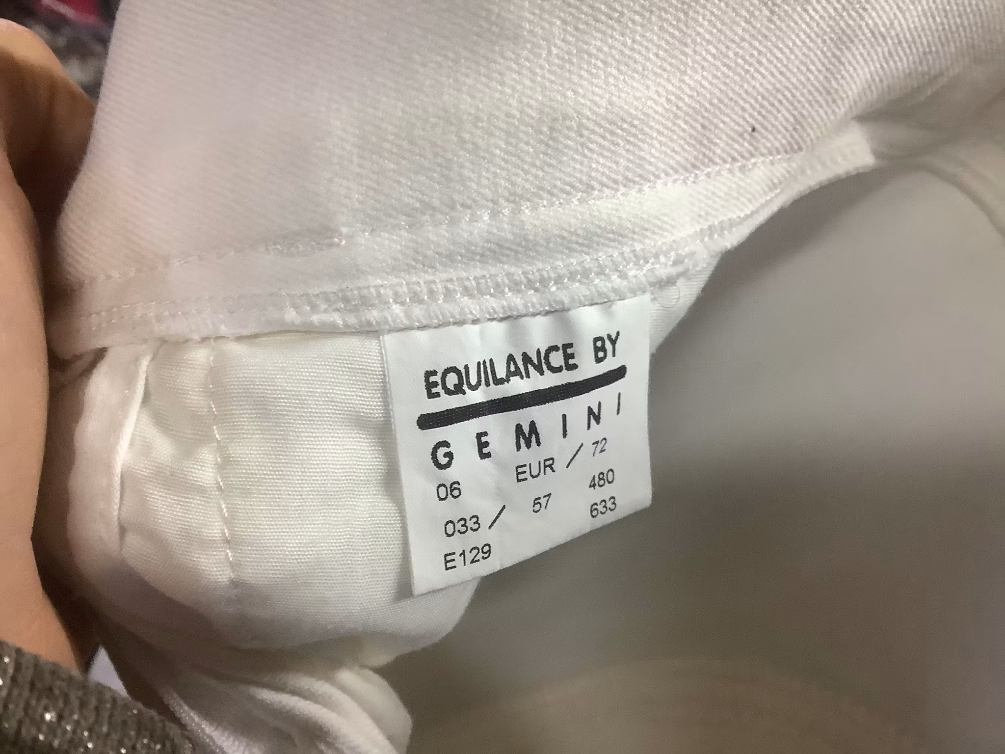 Equilance vita helskodda ridbyxor, stl 36/38