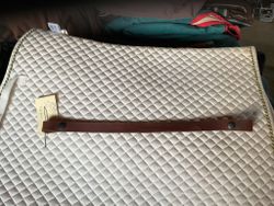 Pannband i läder,brunt,42 cm