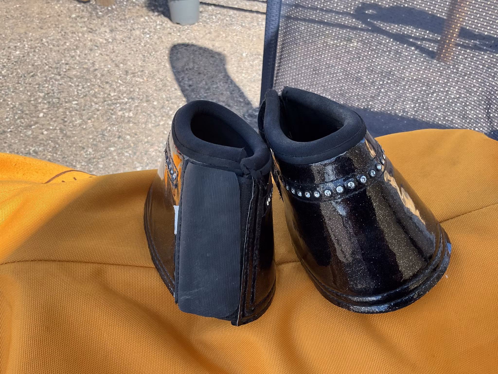 Boots med glitter,svarta med bling,L