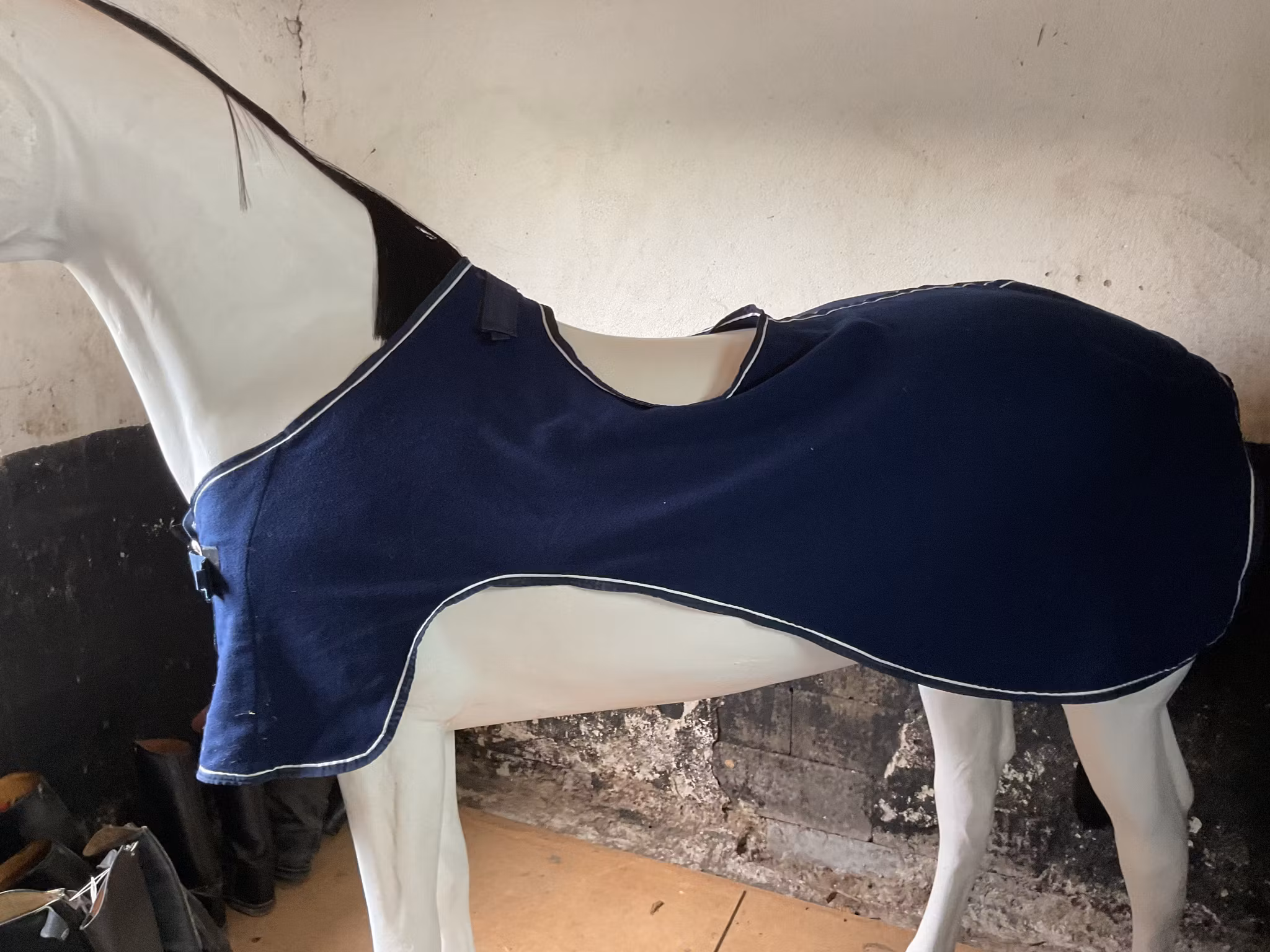 Ridskrittäcke, fleece, blå, 125 cm