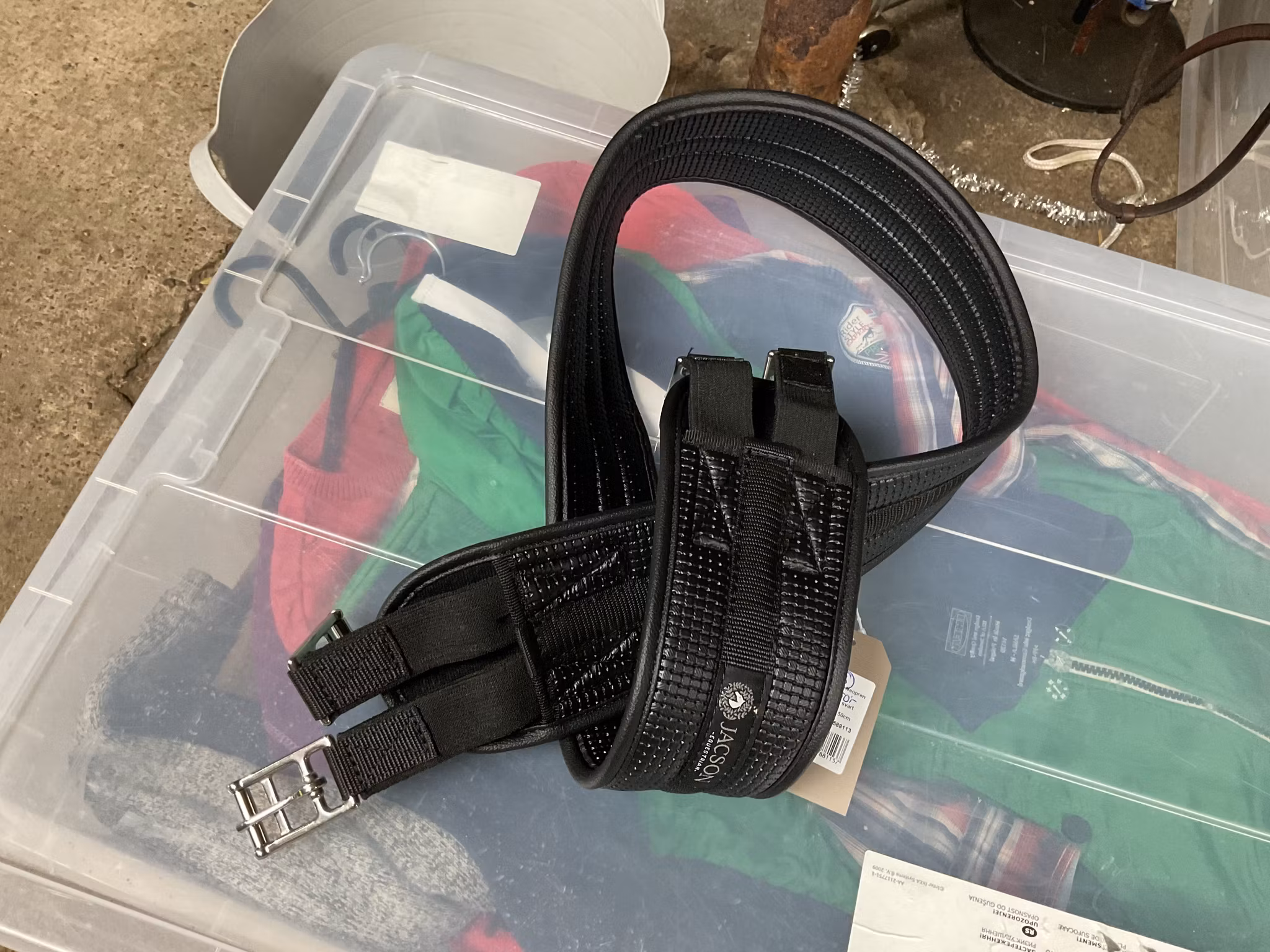 Jacson sadelgjord, neopren, svart, 150 cm, ny