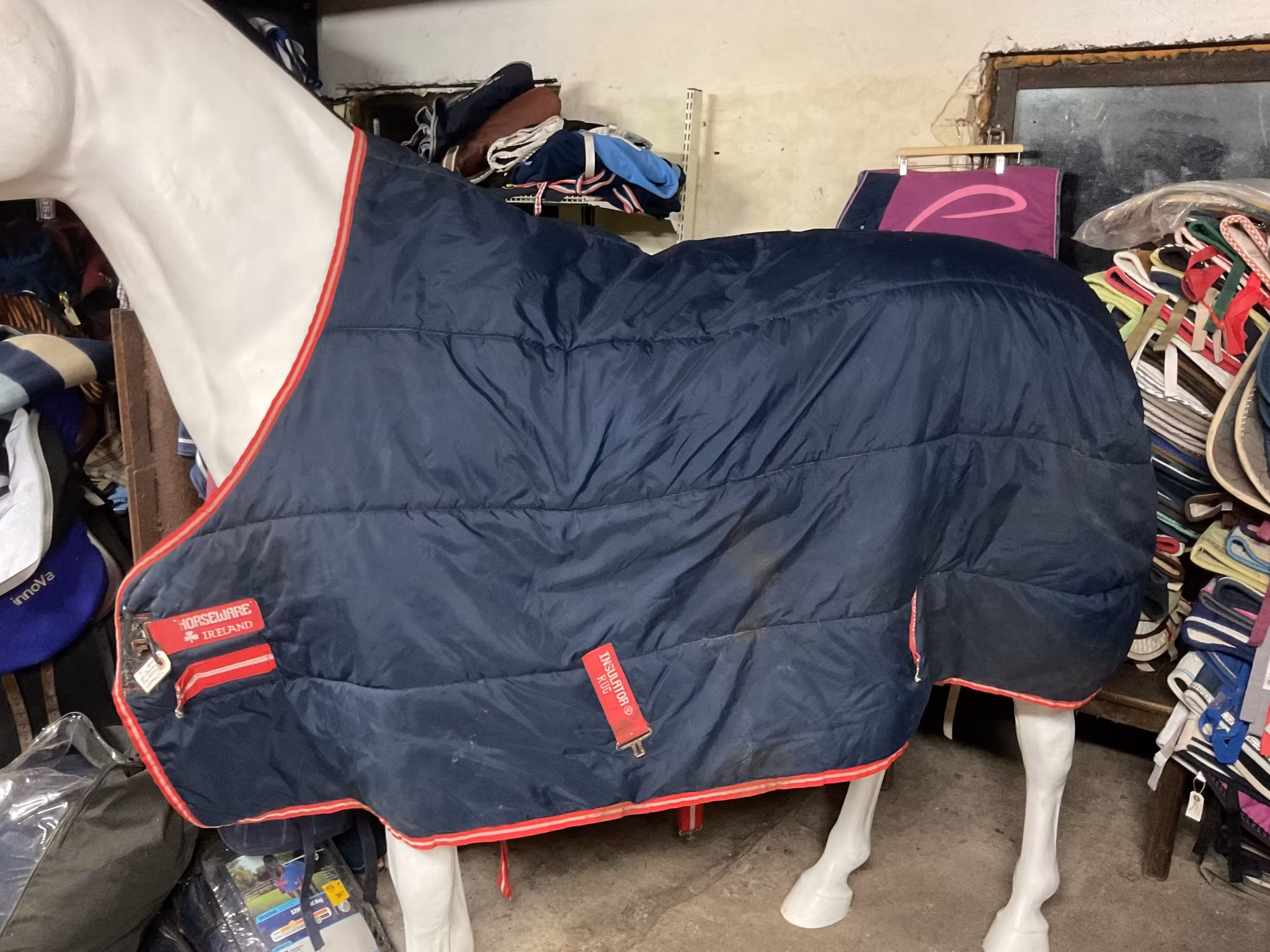 Horseware stalltäcke, insulator rug, blå,300 gr,145 cm,otvättat
