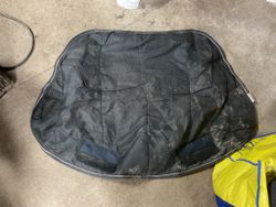 Halstäcke, blått, 125 cm, ca 200 gr, otvättat